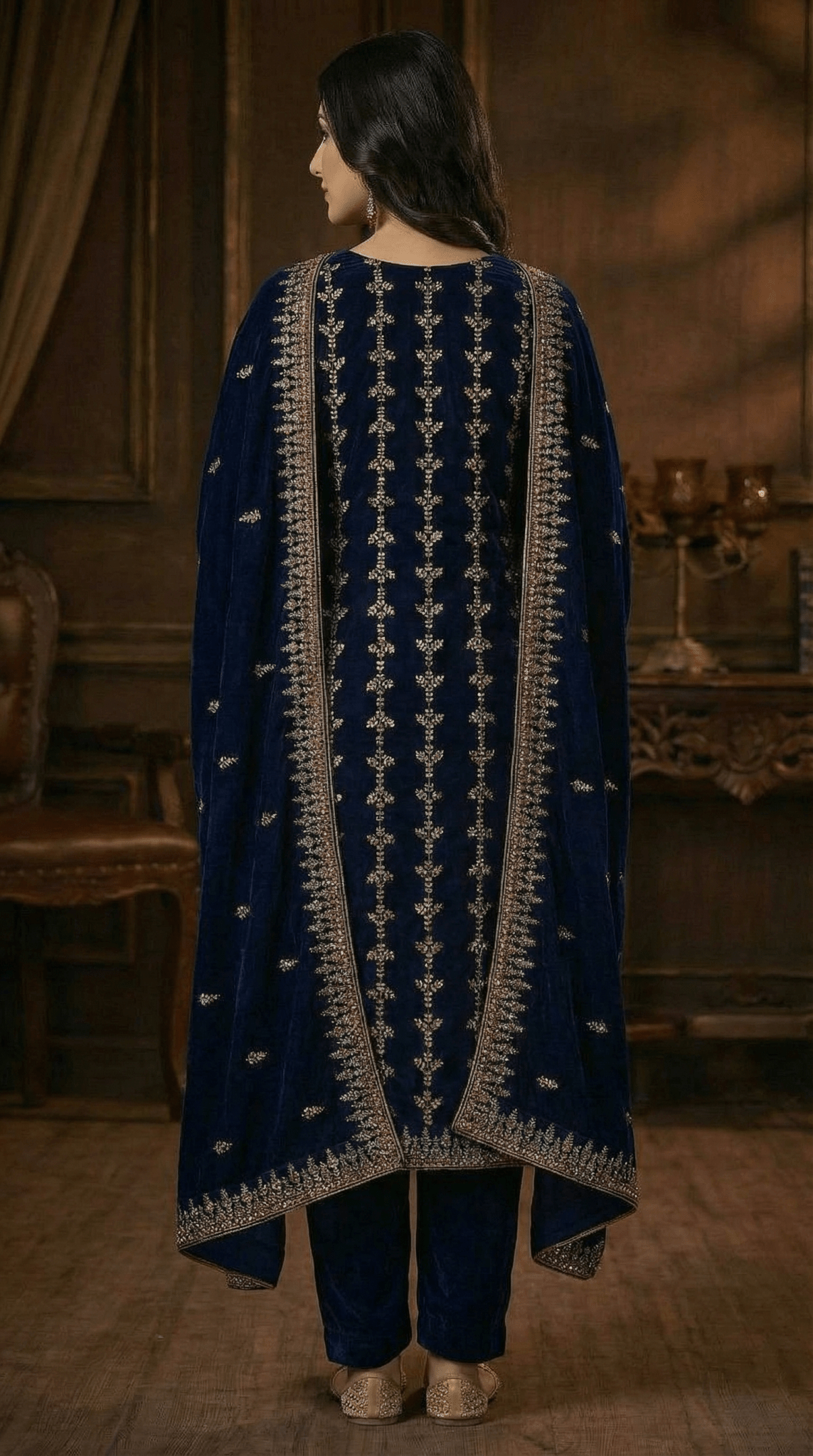 • Clothing: Embroidered/Printed suit for women - Made of best quality fabric - lawn or linen or chiffon - pure silk - Available at Najma Designs & Co. • Jewelry: Gold - plated stud earrings for