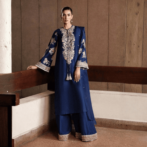 • Clothing: Embroidered/Printed suit for women - Made of best quality fabric - lawn or linen or chiffon - pure silk - Available at Najma Designs & Co. • Jewelry: Gold - plated stud earrings for