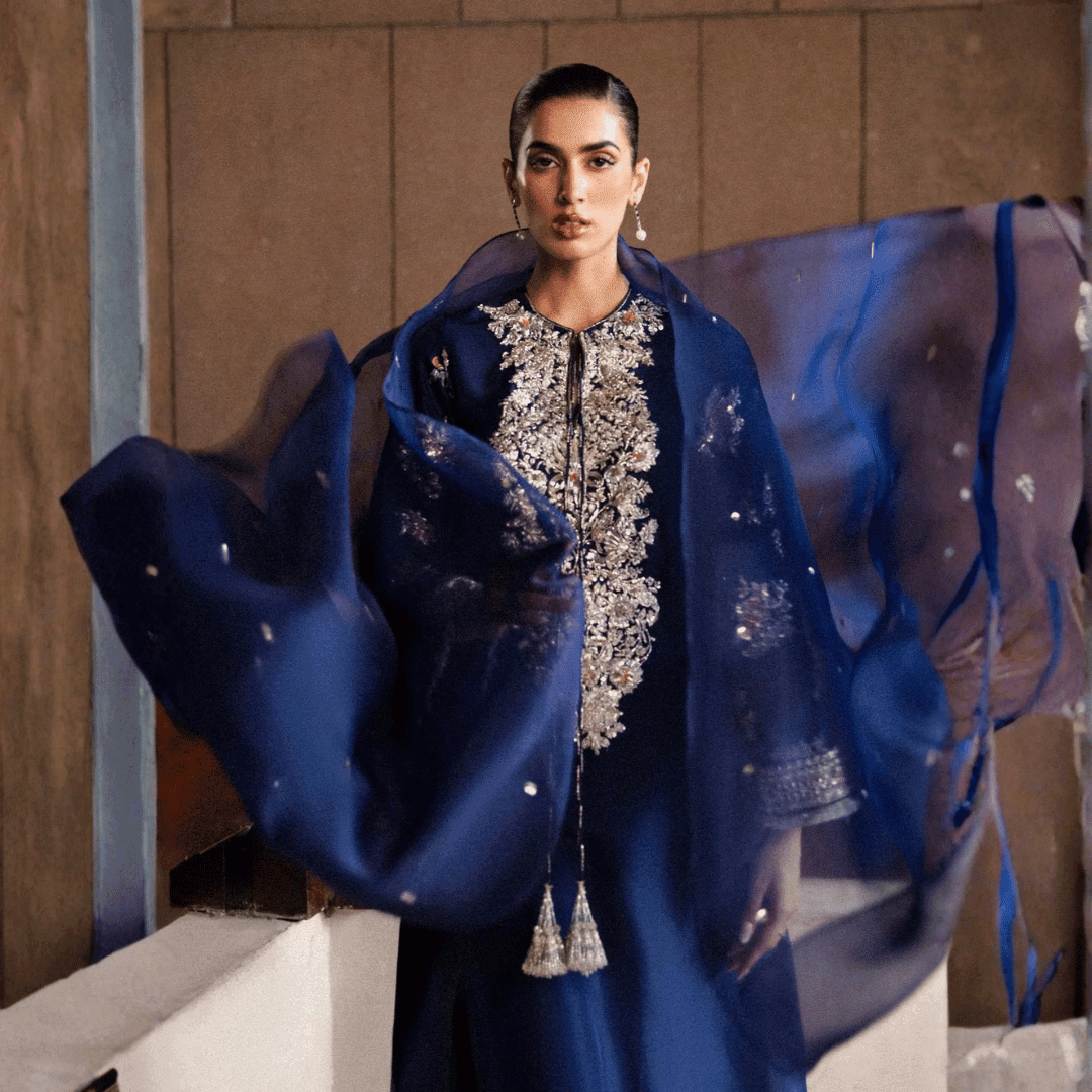• Clothing: Embroidered/Printed suit for women - Made of best quality fabric - lawn or linen or chiffon - pure silk - Available at Najma Designs & Co. • Jewelry: Gold - plated stud earrings for