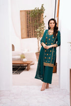 • Clothing: Embroidered/Printed suit for women - Made of best quality fabric - lawn or linen or chiffon - pure silk - Available at Najma Designs & Co. • Jewelry: Gold - plated stud earrings for
