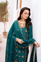 • Clothing: Embroidered/Printed suit for women - Made of best quality fabric - lawn or linen or chiffon - pure silk - Available at Najma Designs & Co. • Jewelry: Gold - plated stud earrings for