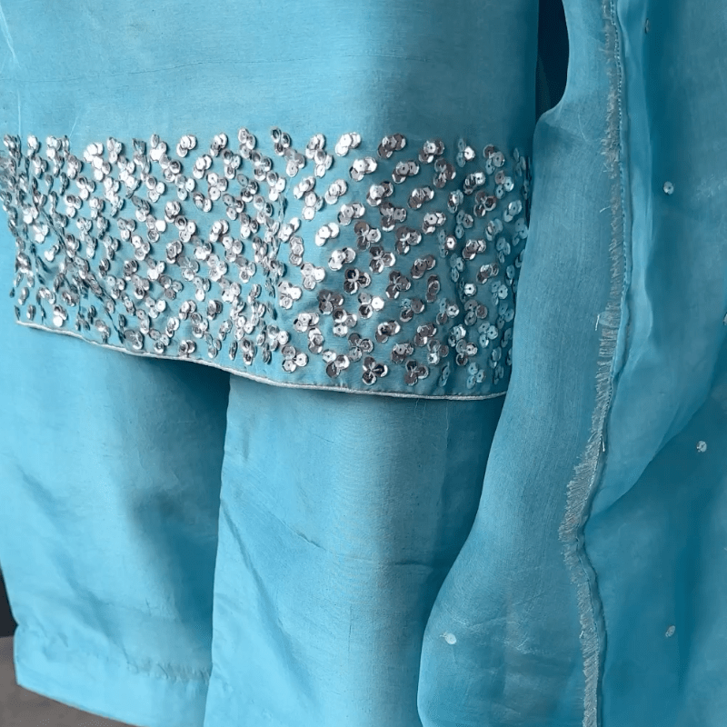 • Clothing: Embroidered/Printed suit for women - Made of best quality fabric - lawn or linen or chiffon - pure silk - Available at Najma Designs & Co. • Jewelry: Gold - plated stud earrings for