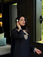 • Clothing: Embroidered/Printed suit for women - Made of best quality fabric - lawn or linen or chiffon - pure silk - Available at Najma Designs & Co. • Jewelry: Gold - plated stud earrings for