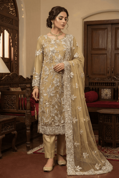 • Clothing: Embroidered/Printed suit for women - Made of best quality fabric - lawn or linen or chiffon - pure silk - Available at Najma Designs & Co. • Jewelry: Gold - plated stud earrings for