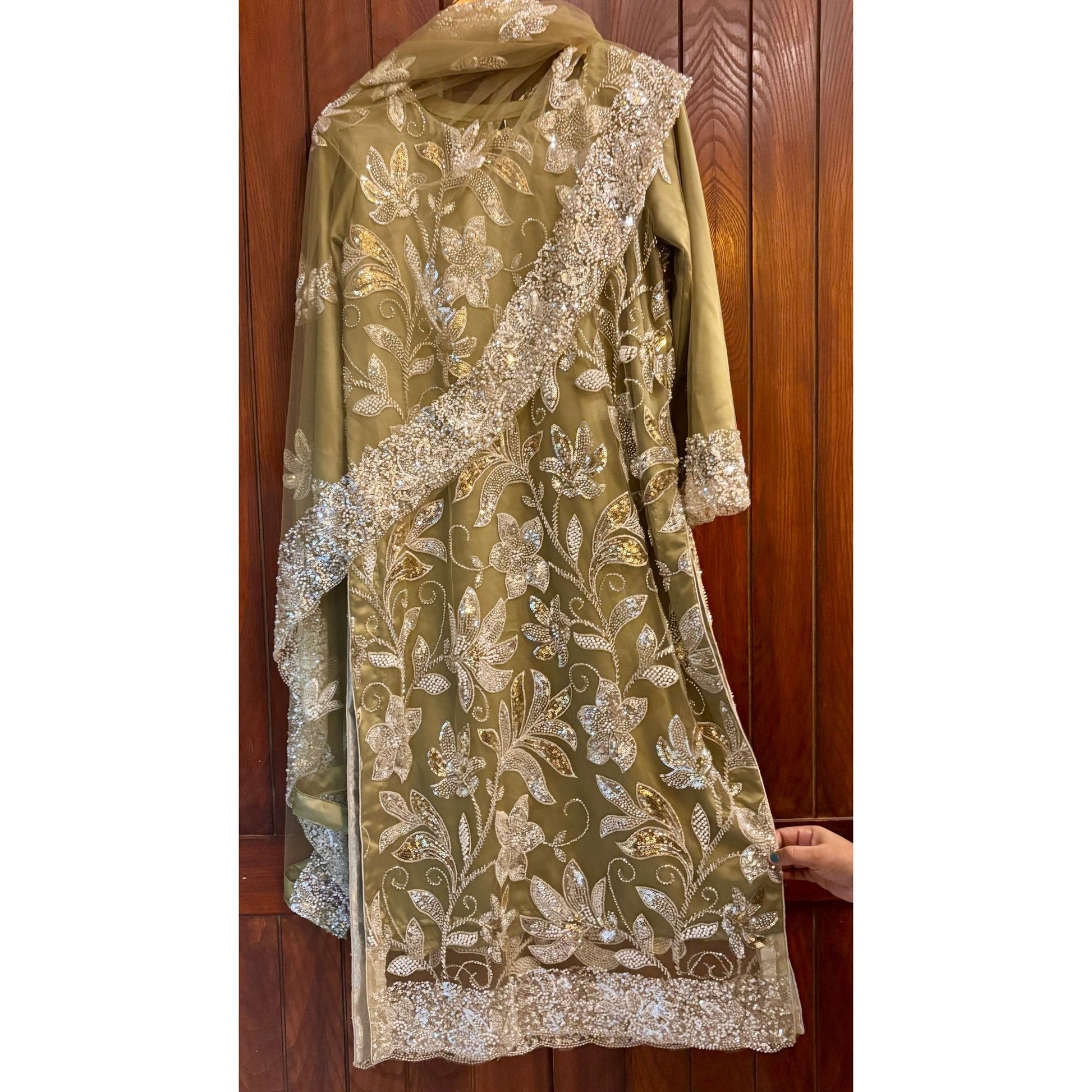 • Clothing: Embroidered/Printed suit for women - Made of best quality fabric - lawn or linen or chiffon - pure silk - Available at Najma Designs & Co. • Jewelry: Gold - plated stud earrings for