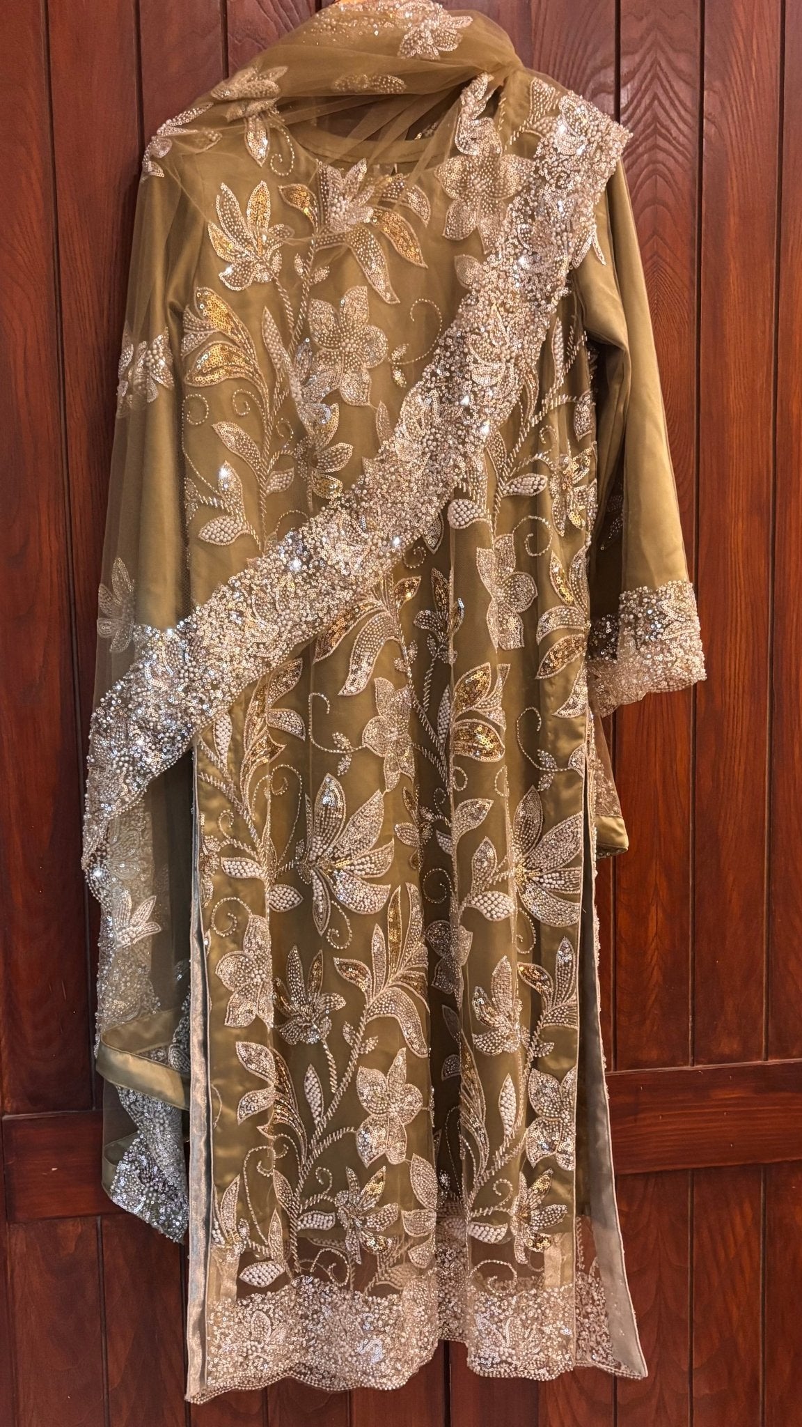 • Clothing: Embroidered/Printed suit for women - Made of best quality fabric - lawn or linen or chiffon - pure silk - Available at Najma Designs & Co. • Jewelry: Gold - plated stud earrings for