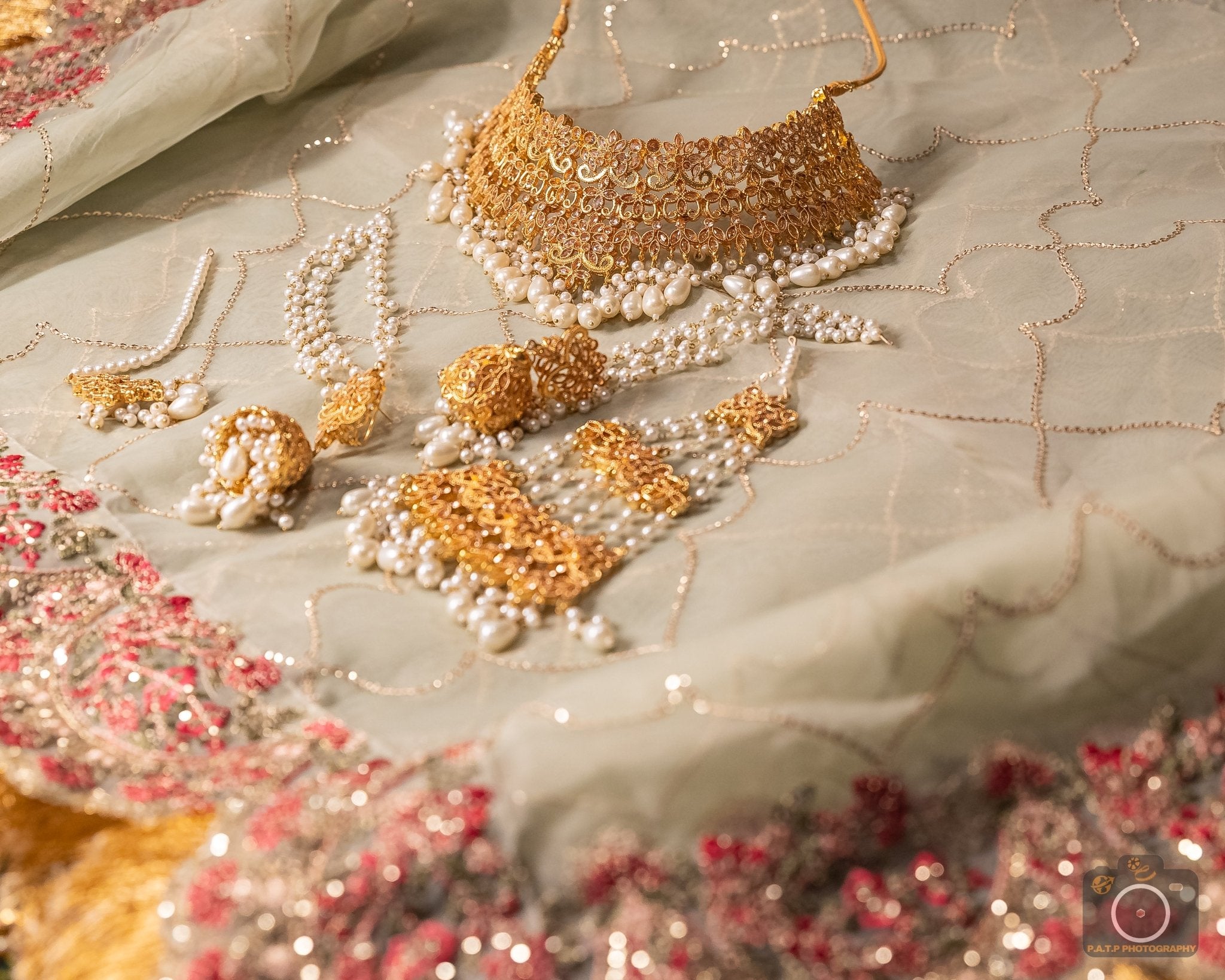 • Clothing: Embroidered/Printed suit for women - Made of best quality fabric - lawn or linen or chiffon - pure silk - Available at Najma Designs & Co. • Jewelry: Gold - plated stud earrings for