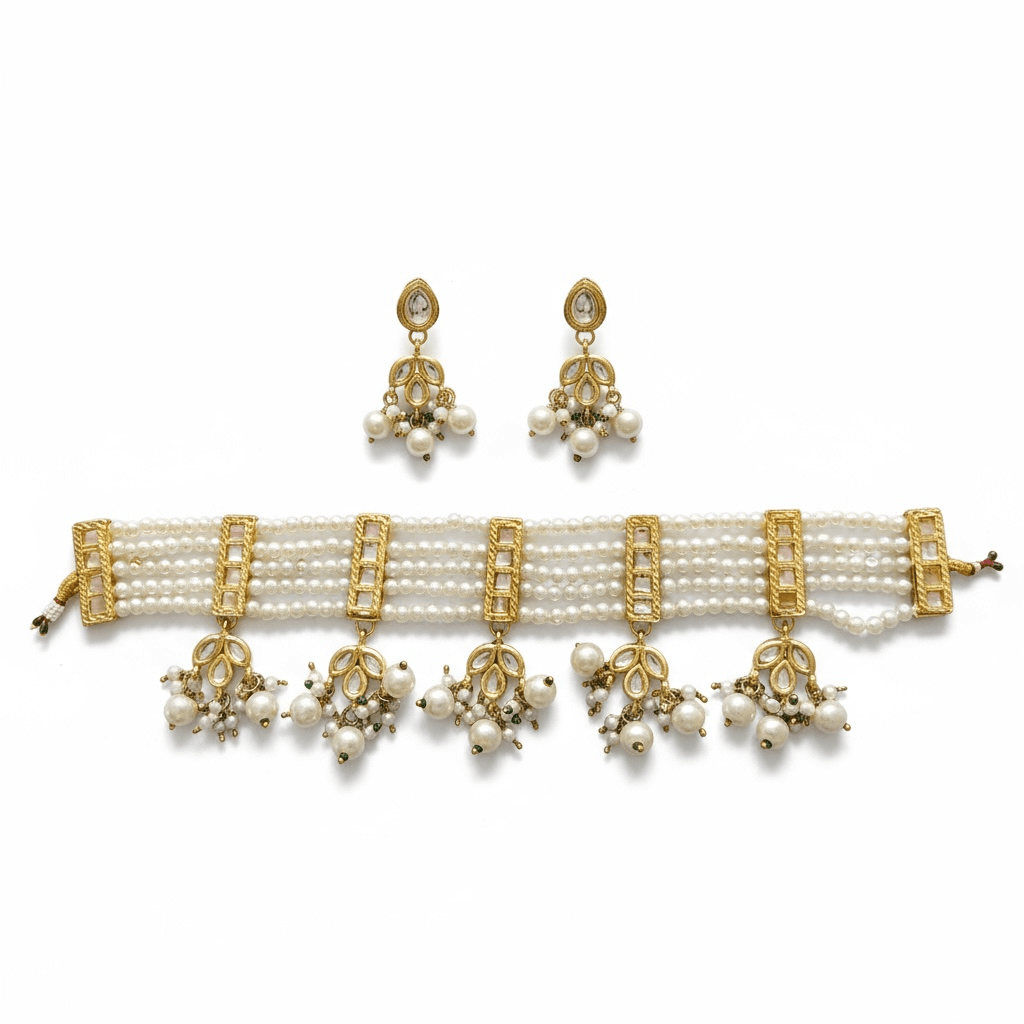 • Clothing: Embroidered/Printed suit for women - Made of best quality fabric - lawn or linen or chiffon - pure silk - Available at Najma Designs & Co. • Jewelry: Gold - plated stud earrings for