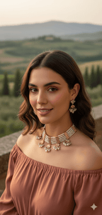 • Clothing: Embroidered/Printed suit for women - Made of best quality fabric - lawn or linen or chiffon - pure silk - Available at Najma Designs & Co. • Jewelry: Gold - plated stud earrings for