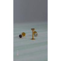 Nose Stud- 21k Gold - Purple