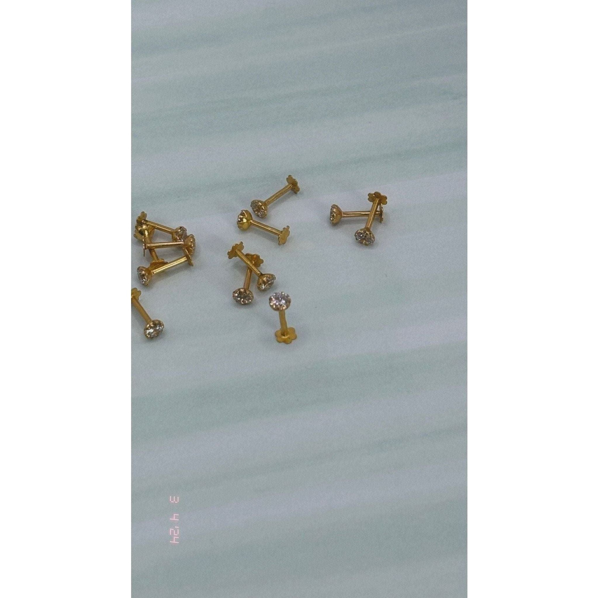Nose stud-Green 21K