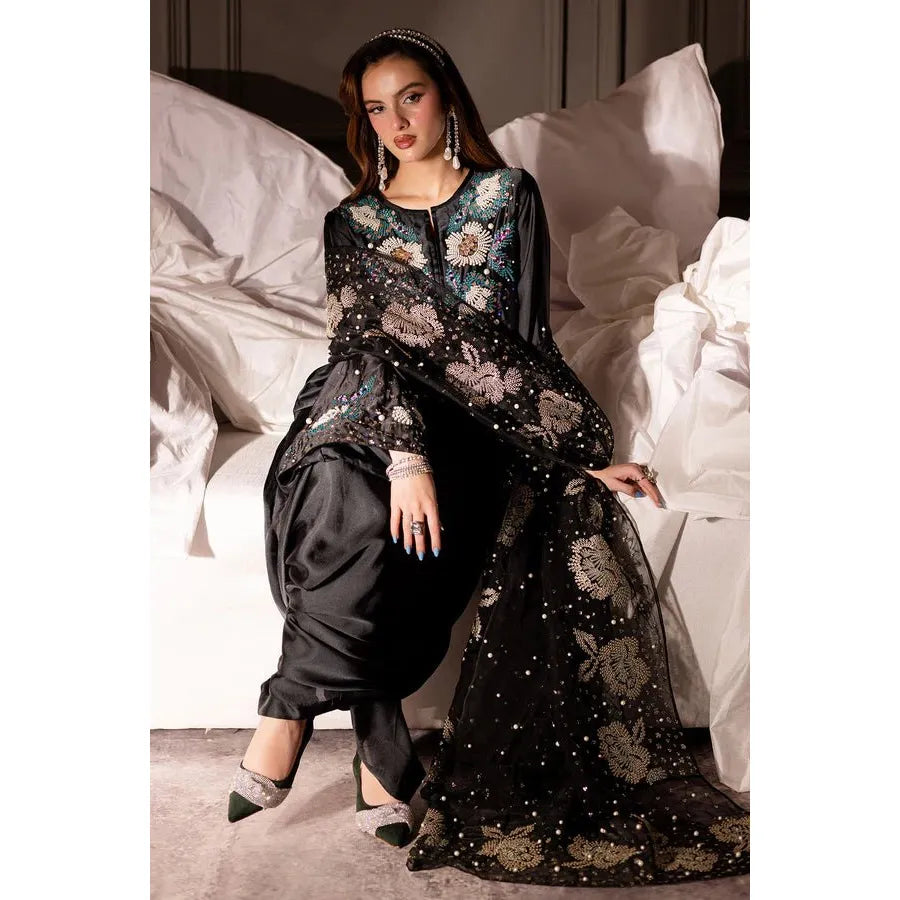 • Clothing: Embroidered/Printed suit for women - Made of best quality fabric - lawn or linen or chiffon - pure silk - Available at Najma Designs & Co. • Jewelry: Gold - plated stud earrings for