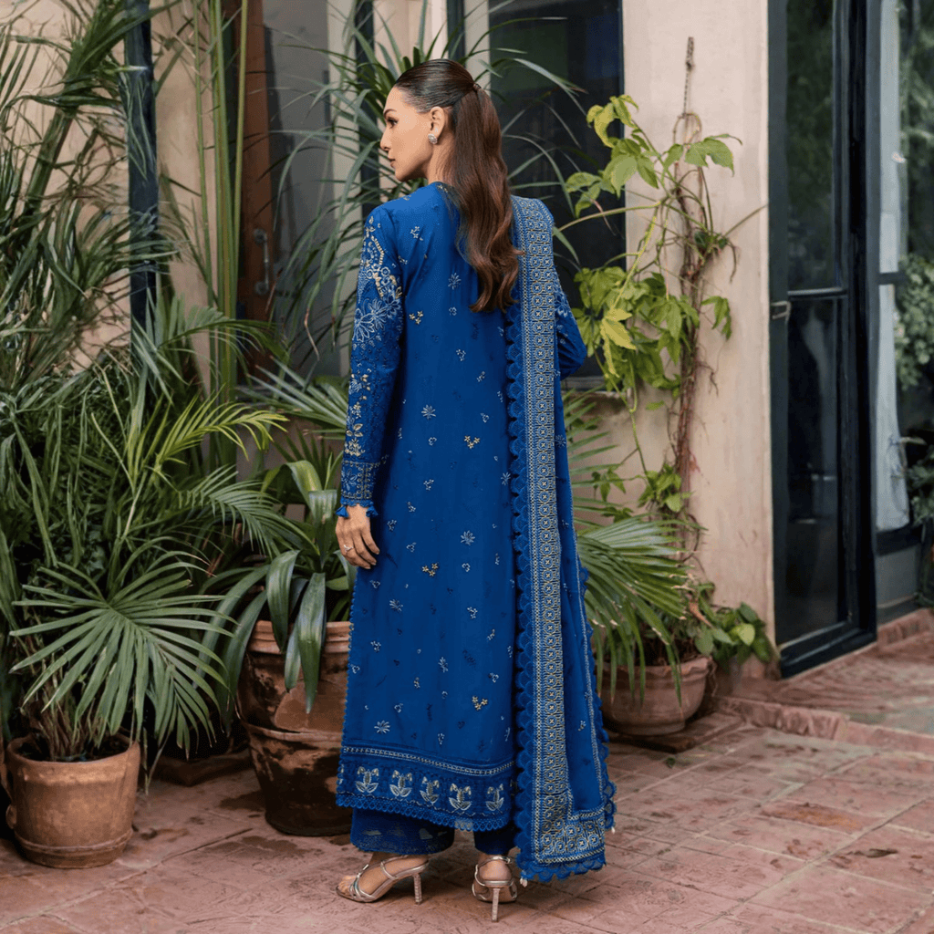 • Clothing: Embroidered/Printed suit for women - Made of best quality fabric - lawn or linen or chiffon - pure silk - Available at Najma Designs & Co. • Jewelry: Gold - plated stud earrings for