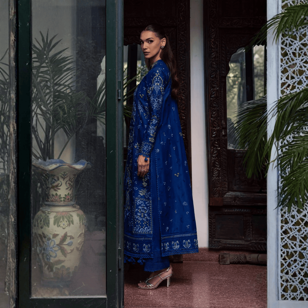 • Clothing: Embroidered/Printed suit for women - Made of best quality fabric - lawn or linen or chiffon - pure silk - Available at Najma Designs & Co. • Jewelry: Gold - plated stud earrings for