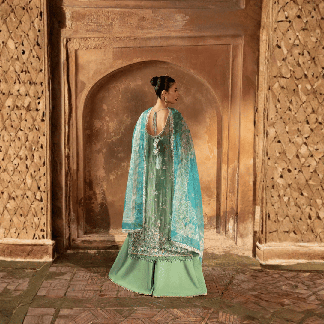 • Clothing: Embroidered/Printed suit for women - Made of best quality fabric - lawn or linen or chiffon - pure silk - Available at Najma Designs & Co. • Jewelry: Gold - plated stud earrings for