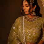 • Clothing: Embroidered/Printed suit for women - Made of best quality fabric - lawn or linen or chiffon- pure silk - Available at Najma Designs & Co. • Jewelry: Gold-plated stud earrings for