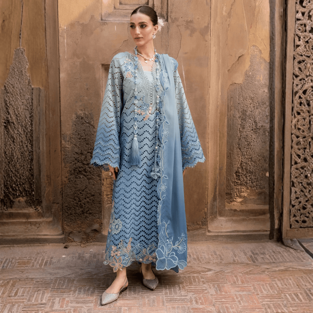 • Clothing: Embroidered/Printed suit for women - Made of best quality fabric - lawn or linen or chiffon - pure silk - Available at Najma Designs & Co. • Jewelry: Gold - plated stud earrings for