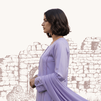 • Clothing: Embroidered/Printed suit for women - Made of best quality fabric - lawn or linen or chiffon - pure silk - Available at Najma Designs & Co. • Jewelry: Gold - plated stud earrings for