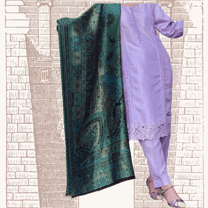 • Clothing: Embroidered/Printed suit for women - Made of best quality fabric - lawn or linen or chiffon - pure silk - Available at Najma Designs & Co. • Jewelry: Gold - plated stud earrings for