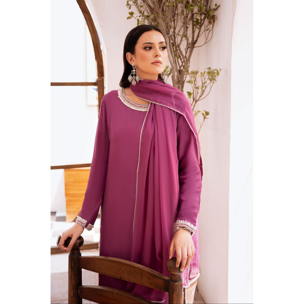 • Clothing: Embroidered/Printed suit for women - Made of best quality fabric - lawn or linen or chiffon - pure silk - Available at Najma Designs & Co. • Jewelry: Gold - plated stud earrings for