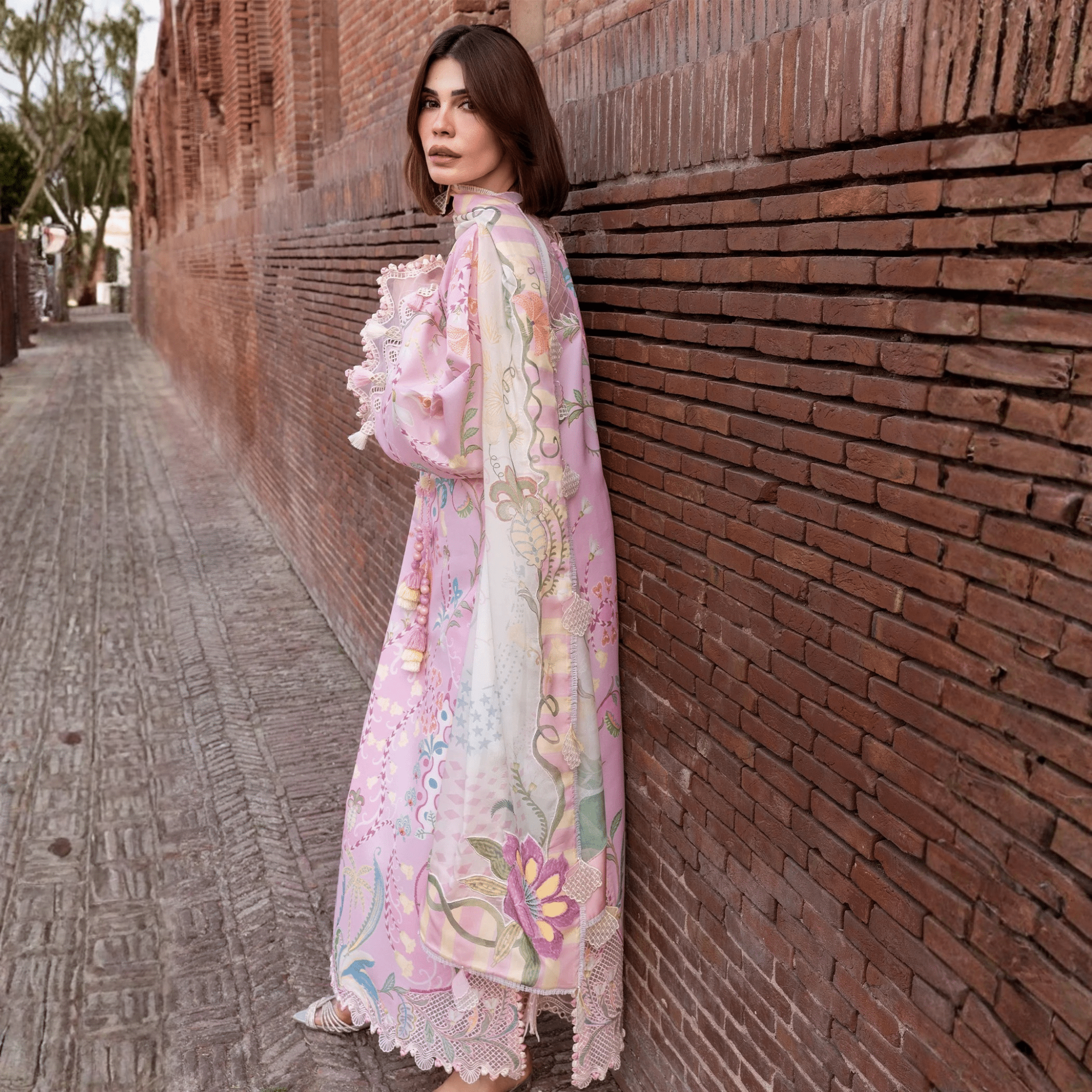 • Clothing: Embroidered/Printed suit for women - Made of best quality fabric - lawn or linen or chiffon - pure silk - Available at Najma Designs & Co. • Jewelry: Gold - plated stud earrings for