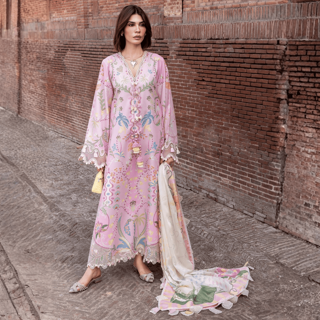 • Clothing: Embroidered/Printed suit for women - Made of best quality fabric - lawn or linen or chiffon - pure silk - Available at Najma Designs & Co. • Jewelry: Gold - plated stud earrings for
