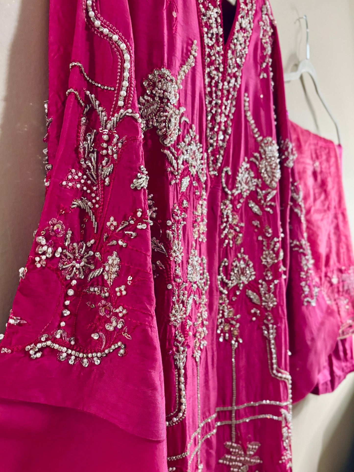 • Clothing: Embroidered/Printed suit for women - Made of best quality fabric - lawn or linen or chiffon - pure silk - Available at Najma Designs & Co. • Jewelry: Gold - plated stud earrings for