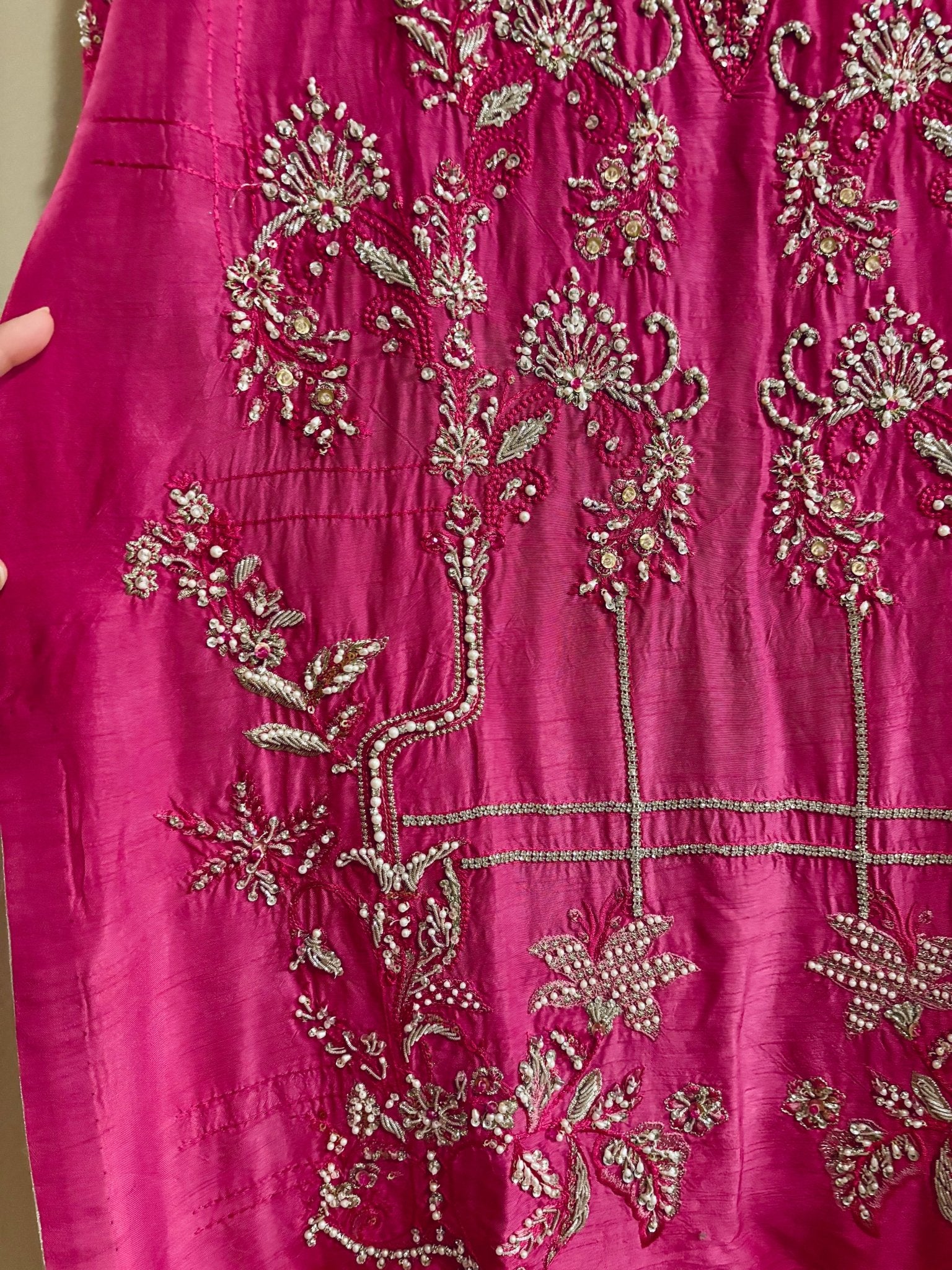 • Clothing: Embroidered/Printed suit for women - Made of best quality fabric - lawn or linen or chiffon - pure silk - Available at Najma Designs & Co. • Jewelry: Gold - plated stud earrings for