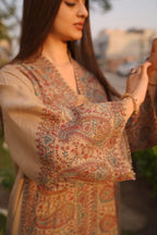 • Clothing: Embroidered/Printed suit for women - Made of best quality fabric - lawn or linen or chiffon- pure silk - Available at Najma Designs & Co. • Jewelry: Gold-plated stud earrings for