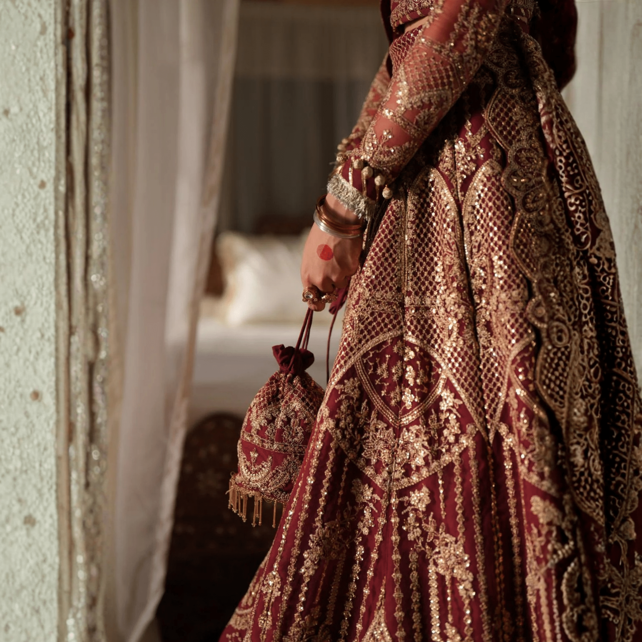 • Clothing: Embroidered/Printed suit for women - Made of best quality fabric - lawn or linen or chiffon - pure silk - Available at Najma Designs & Co. • Jewelry: Gold - plated stud earrings for