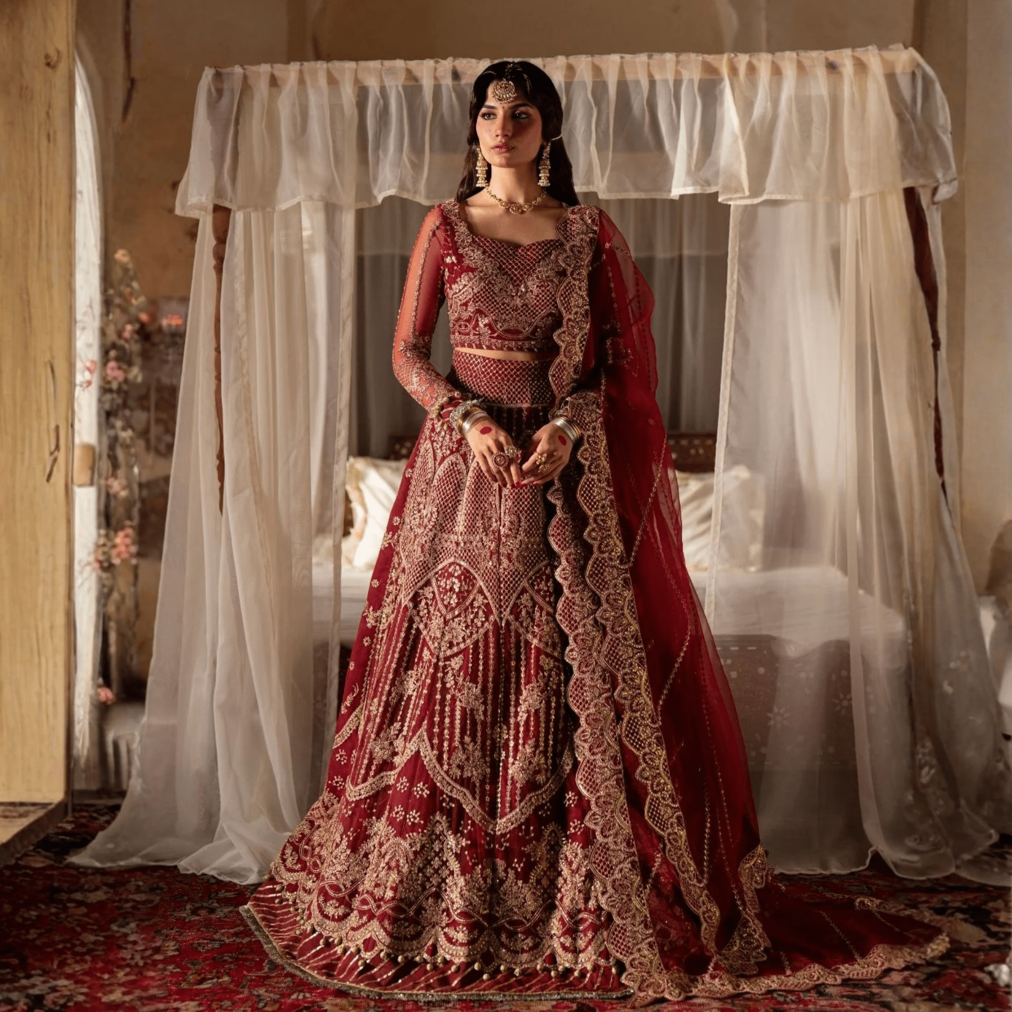 • Clothing: Embroidered/Printed suit for women - Made of best quality fabric - lawn or linen or chiffon - pure silk - Available at Najma Designs & Co. • Jewelry: Gold - plated stud earrings for