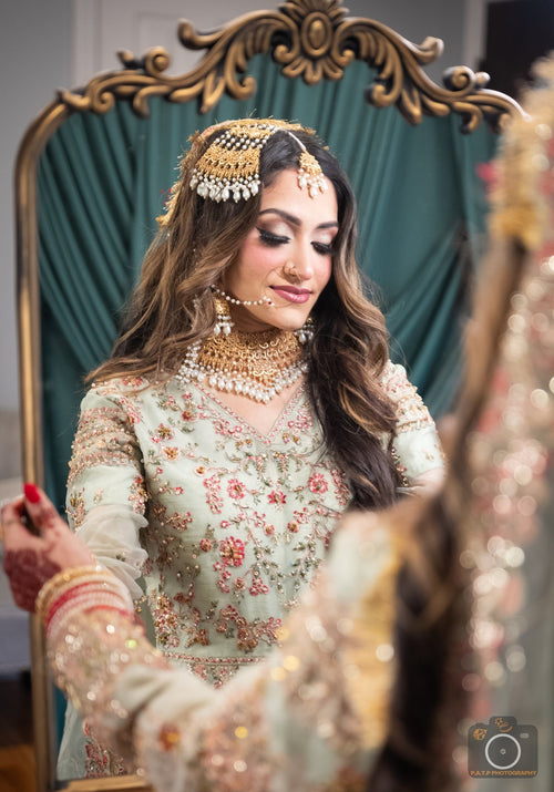 • Clothing: Embroidered/Printed suit for women - Made of best quality fabric - lawn or linen or chiffon - pure silk - Available at Najma Designs & Co. • Jewelry: Gold - plated stud earrings for