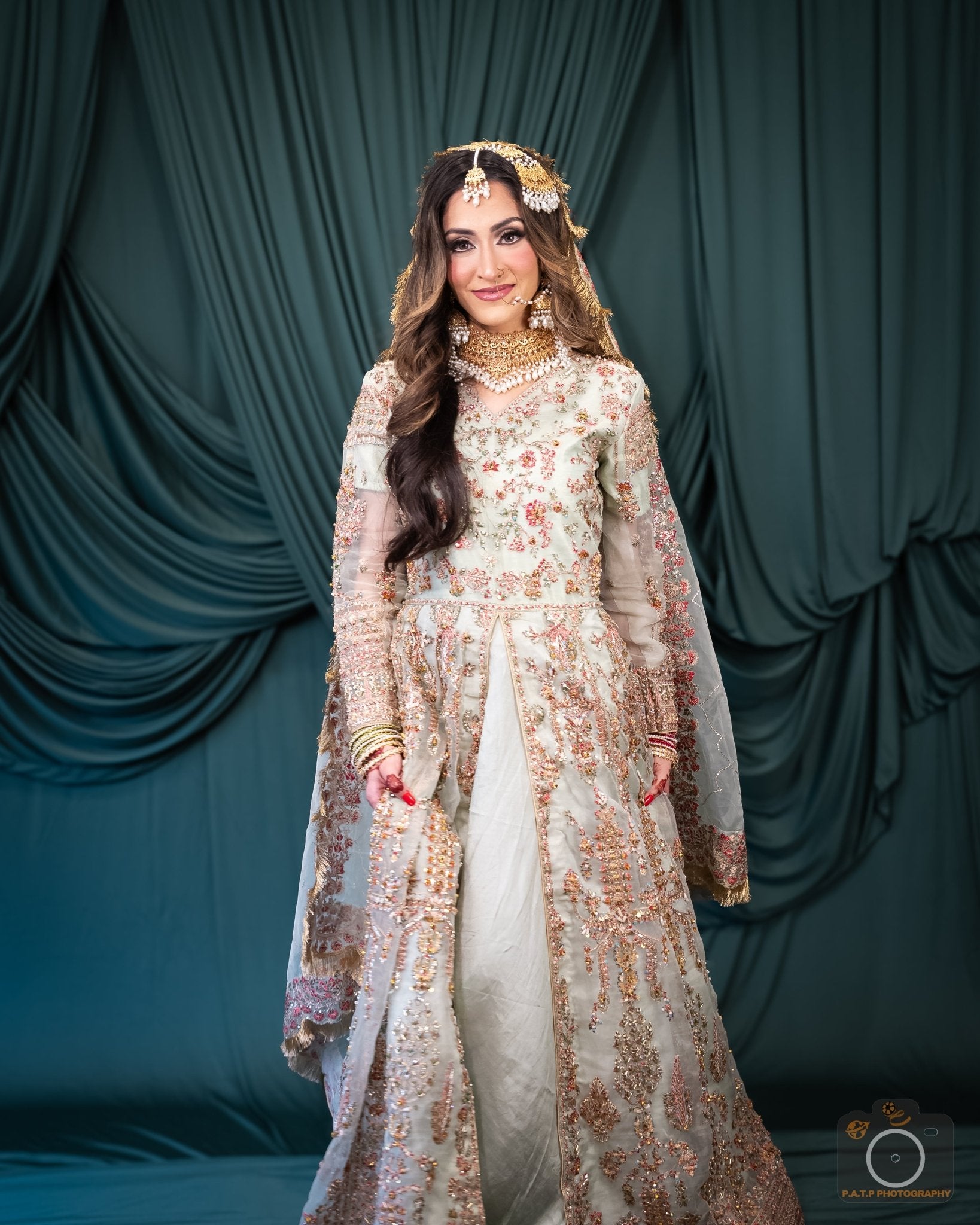 • Clothing: Embroidered/Printed suit for women - Made of best quality fabric - lawn or linen or chiffon - pure silk - Available at Najma Designs & Co. • Jewelry: Gold - plated stud earrings for