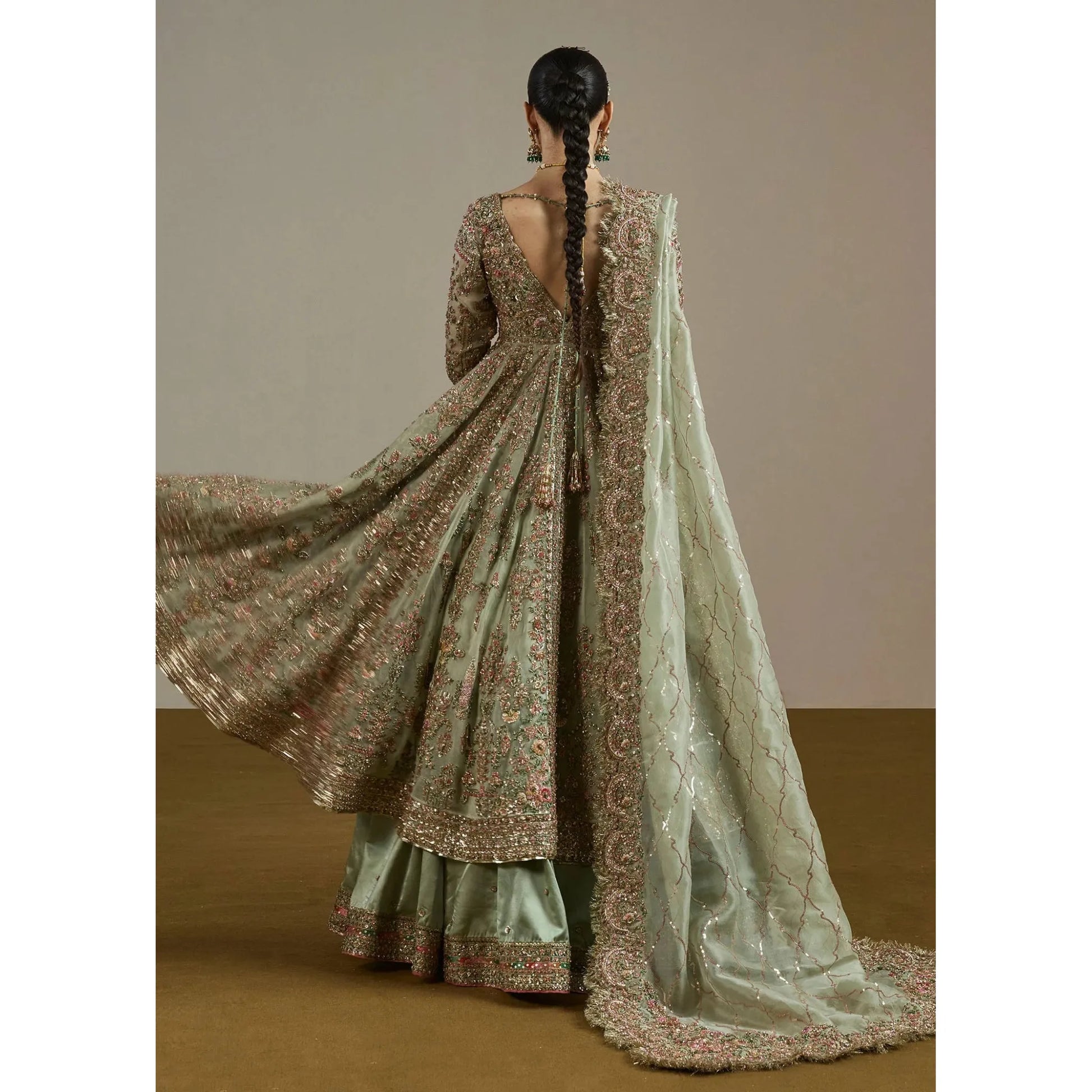 • Clothing: Embroidered/Printed suit for women - Made of best quality fabric - lawn or linen or chiffon - pure silk - Available at Najma Designs & Co. • Jewelry: Gold - plated stud earrings for