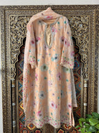 • Clothing: Embroidered/Printed suit for women - Made of best quality fabric - lawn or linen or chiffon - pure silk - Available at Najma Designs & Co. • Jewelry: Gold - plated stud earrings for
