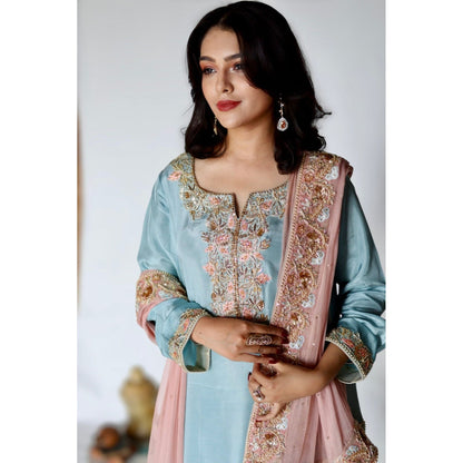 • Clothing: Embroidered/Printed suit for women - Made of best quality fabric - lawn or linen or chiffon - pure silk - Available at Najma Designs & Co. • Jewelry: Gold - plated stud earrings for