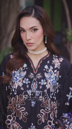Zeline – Zarposh | Black Embroidered Lawn 3-Piece Suit