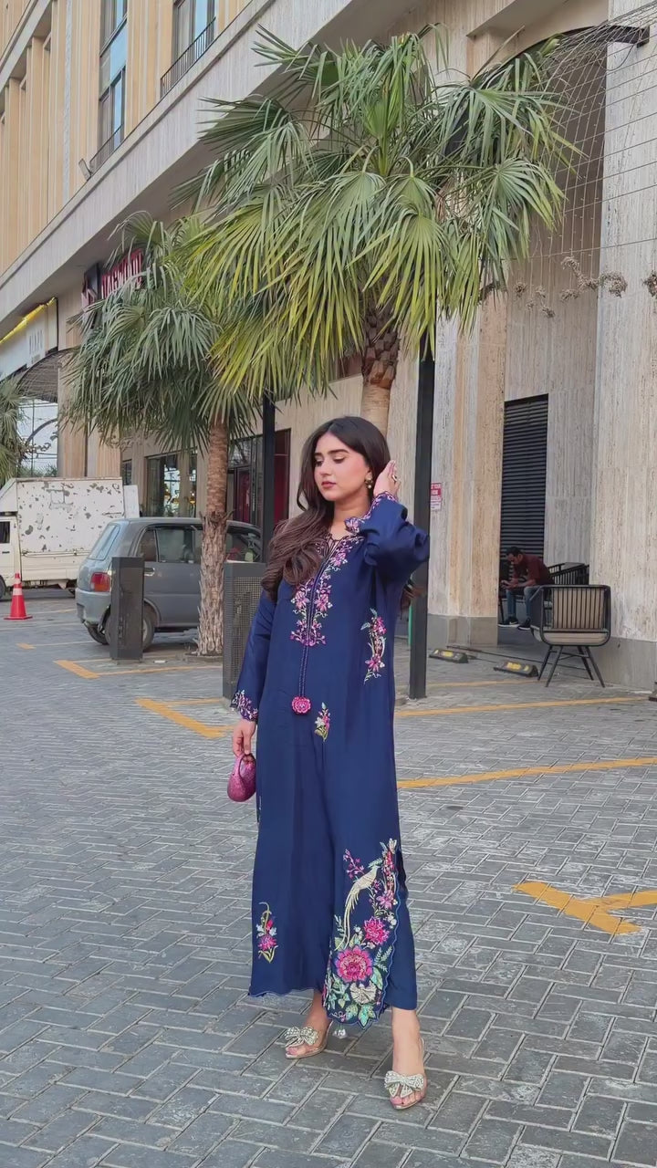 Abeer Kaftan | Embroidered Lawn Suit – Casual & Semi-Formal