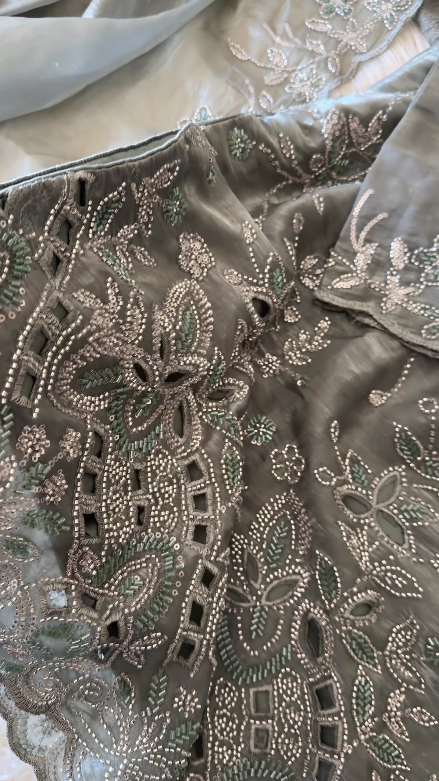 Blush Silver Embroidered 3 Piece Suit