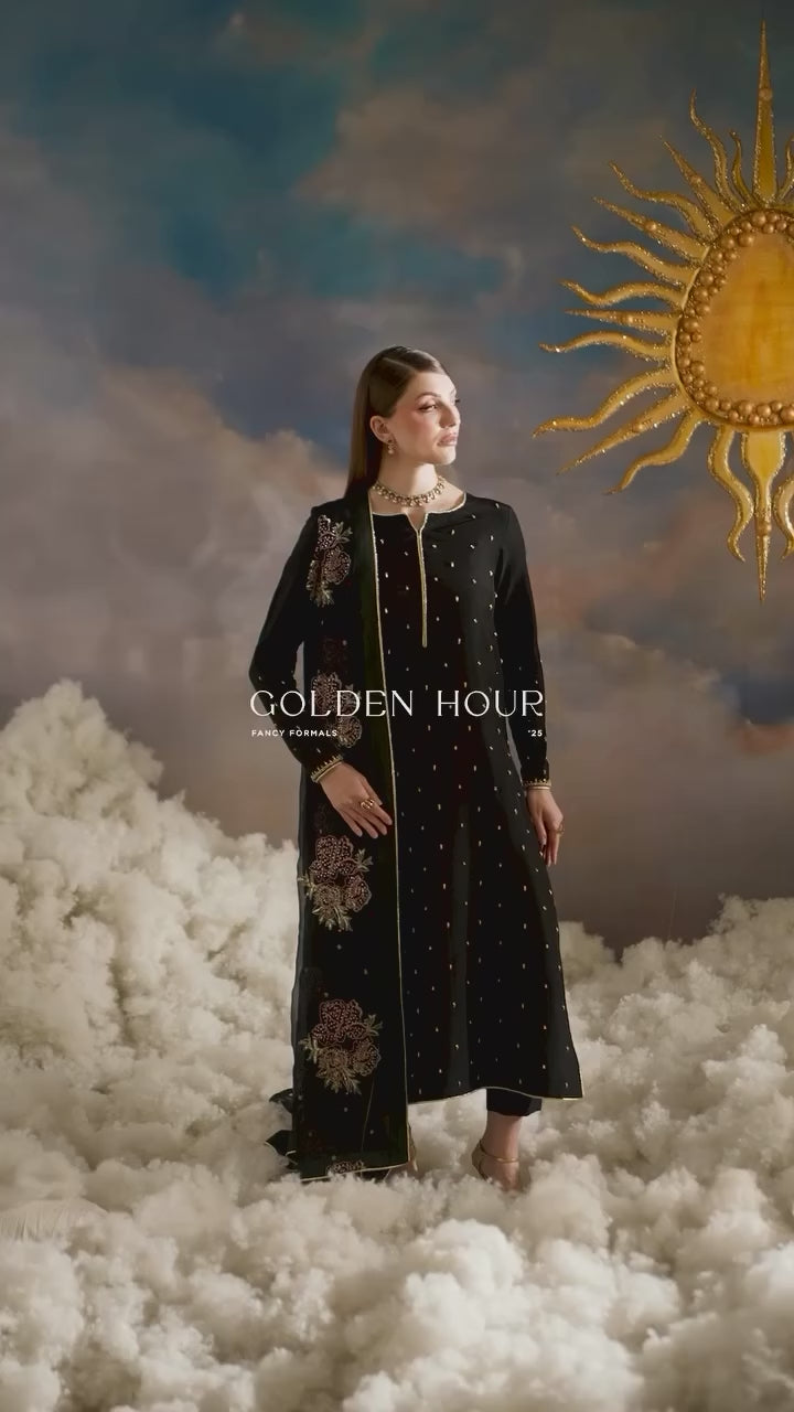 Vanya | Embroidered Silk & Chiffon Formal 3-Piece Suit