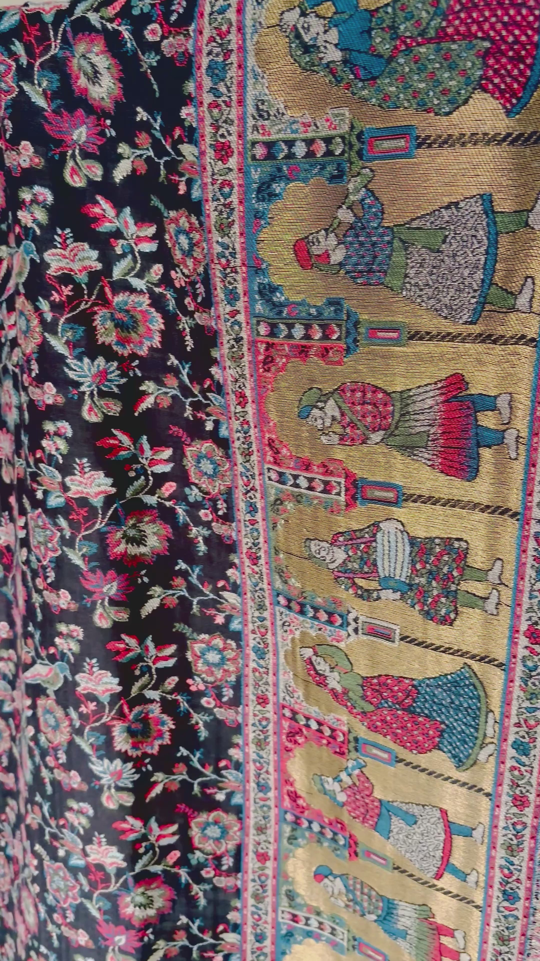 Kani Mughal shawls Black