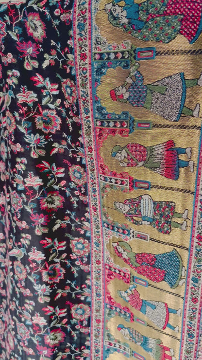 Kani Mughal shawls Black