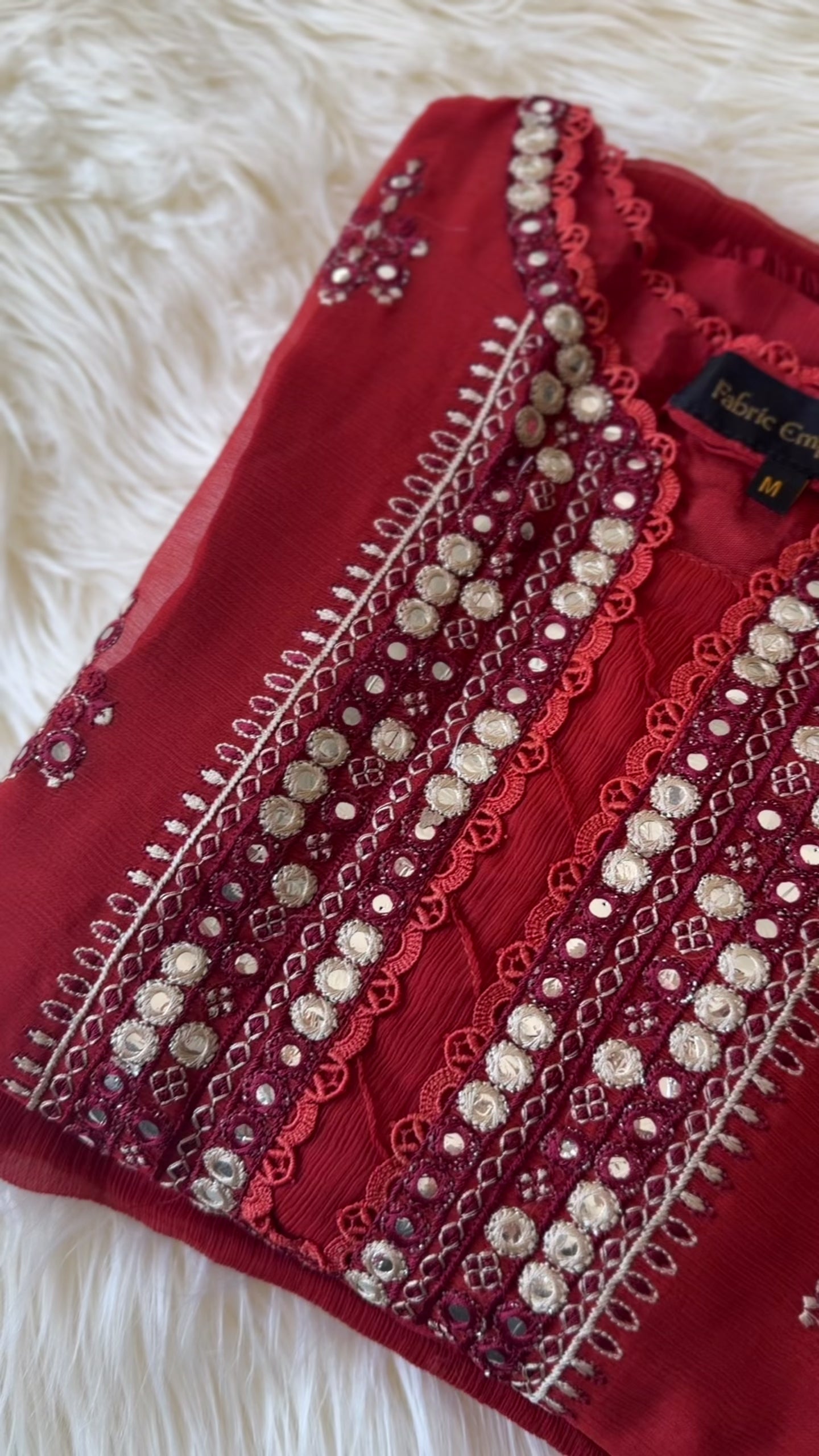 Rust Orange Embroidered Suit