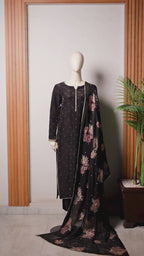 Vanya | Embroidered Silk & Chiffon Formal 3-Piece Suit