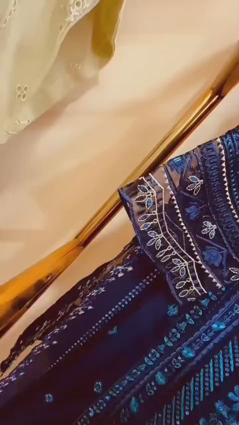 Night Sky Embroidered Chiffon