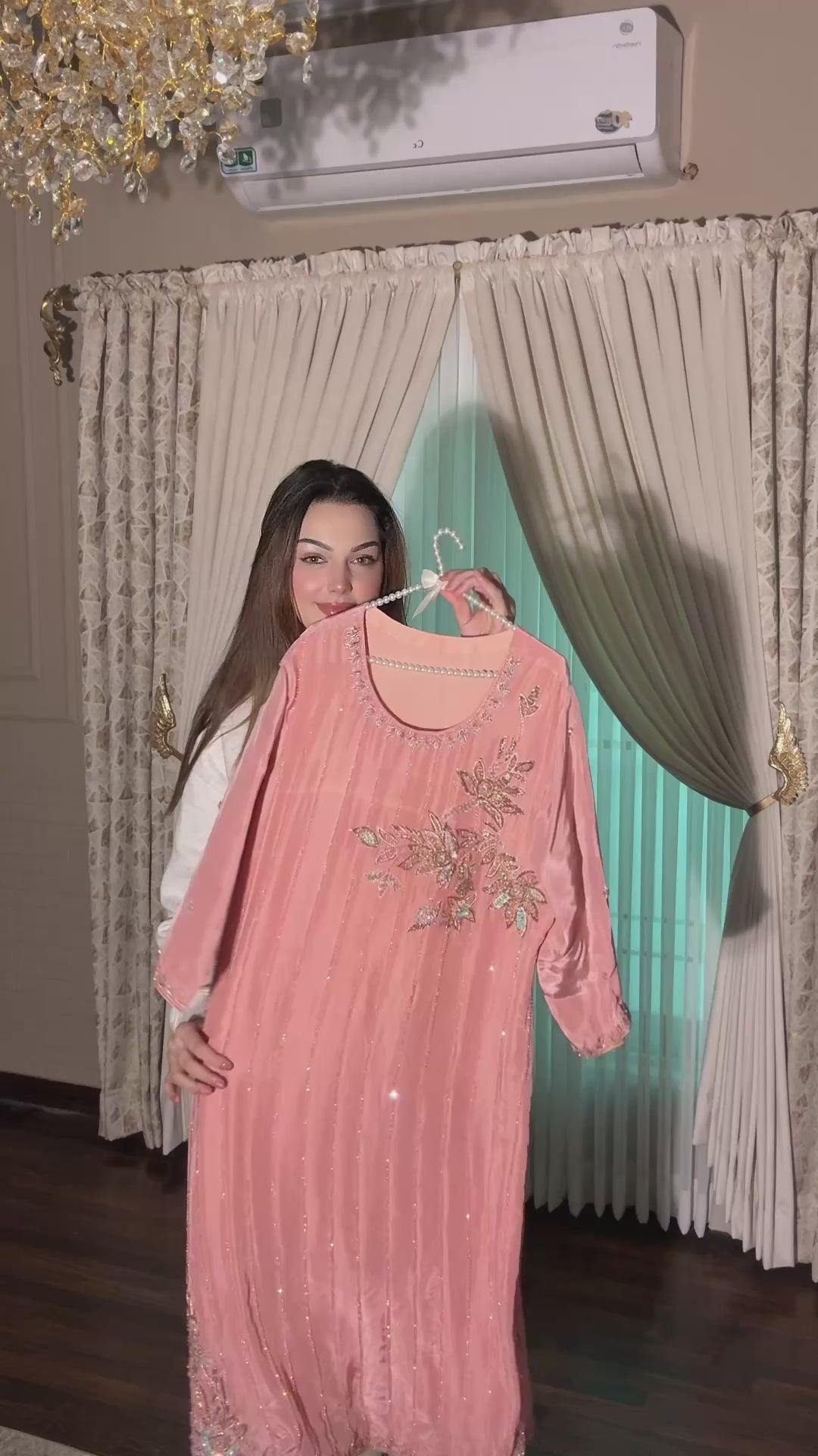NajmaCouture | Blush Aura – Deep Peach Prism Sequin Formal Suit | Chapter III