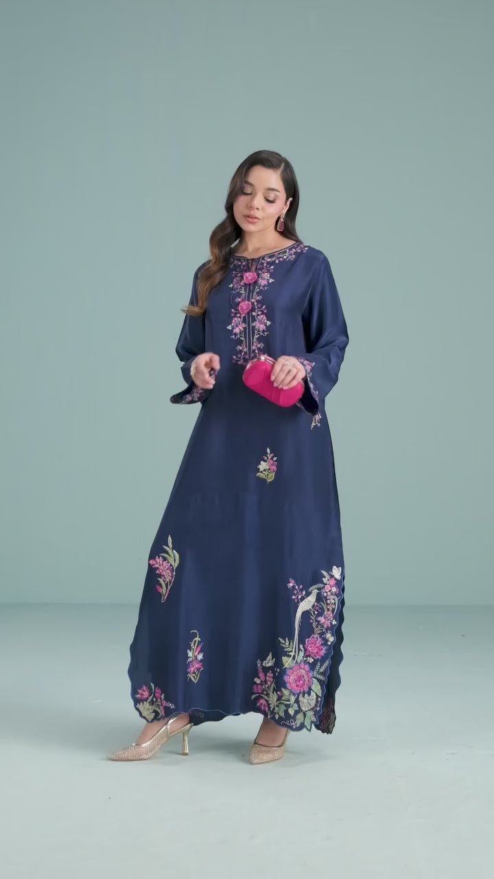 Abeer Kaftan | Embroidered Lawn Suit – Casual & Semi-Formal