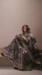 Qara – Zarposh | Organza Hand-Embroidered Formal 3-Piece Suit