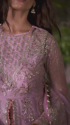 Dhanak – AJR Couture | Resham & Sequin Embroidered Net Formal 3-Piece Suit