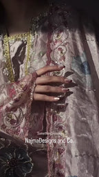 Pastel Bloom – Multicolor Floral Embroidered Kaftan | Pink & Champagne Gold